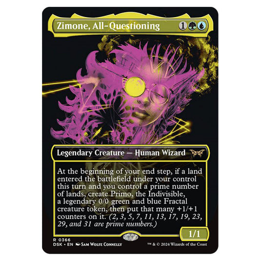 Zimone, All-Questioning 0366 card from the Magic The Gathering set Duskmourn: House of Horror