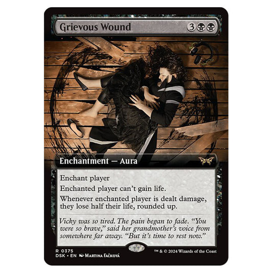 Grievous Wound 0375 card from the Magic The Gathering set Duskmourn: House of Horror