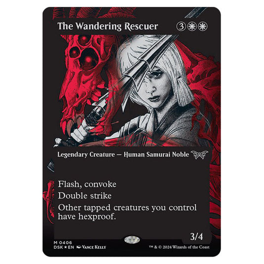 The Wandering Rescuer  0406 card from the Magic The Gathering set Duskmourn: House of Horror