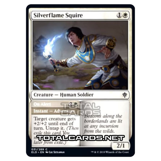 Magic The Gathering - Throne of Eldraine  - Silverflame Squire // On Alert - 31/269