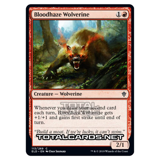 Magic The Gathering - Throne of Eldraine  - Bloodhaze Wolverine - 113/269