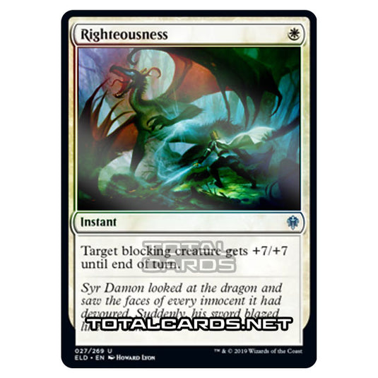 Magic The Gathering - Throne of Eldraine  - Righteousness - 27/269 (Foil)