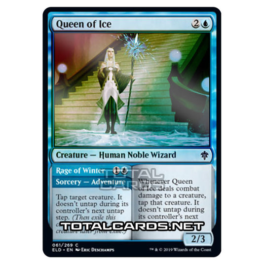 Magic The Gathering - Throne of Eldraine  - Queen of Ice // Rage of Winter - 61/269 (Foil)