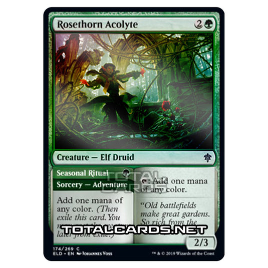 Magic The Gathering - Throne of Eldraine  - Rosethorn Acolyte // Seasonal Ritual - 174/269 (Foil)