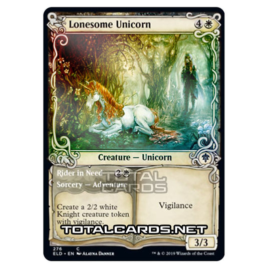Magic The Gathering - Throne of Eldraine  - Lonesome Unicorn // Rider in Need - 276/269 (Foil)