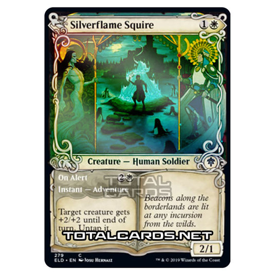 Magic The Gathering - Throne of Eldraine  - Silverflame Squire // On Alert - 279/269 (Foil)