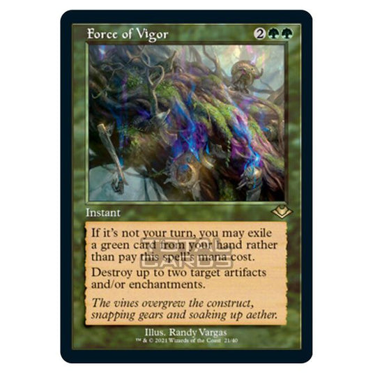 Magic The Gathering - Modern Horizons 1 - Timeshifts - Force of Vigor - 21/40 (Etched Foil)
