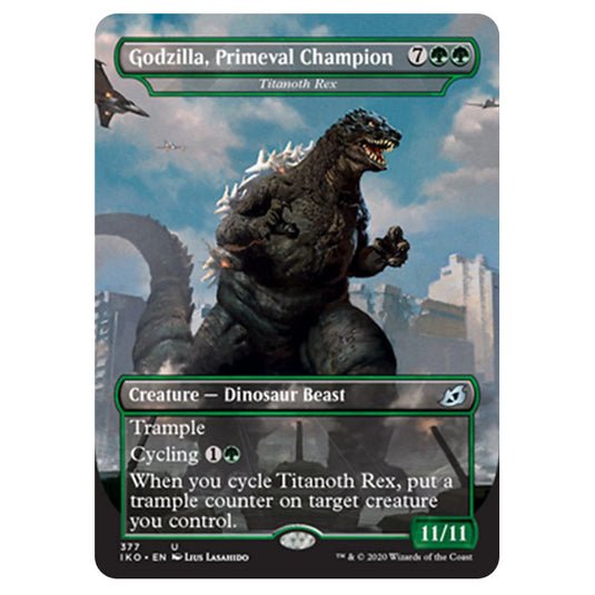 Magic The Gathering - Ikoria Lair of Behemoths - Godzilla, Primeval Champion - Titanoth Rex - 377/274