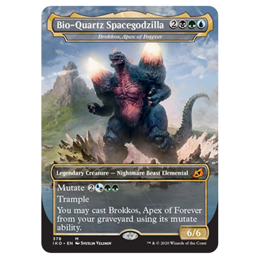 Magic The Gathering - Ikoria Lair of Behemoths - Bio-Quartz Spacegodzilla - Brokkos, Apex of Forever - 378/274