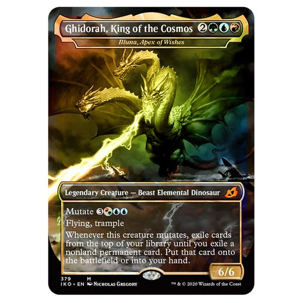 Magic The Gathering - Ikoria Lair of Behemoths - Ghidorah, King of the Cosmos - Illuna, Apex of Wishes - 379/274 (Foil) Magic The Gathering - Ikoria Lair of Behemoths - Ghidorah, King of the Cosmos - Illuna, Apex of Wishes - 379/274 (Foil)