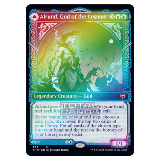 Magic The Gathering - Kaldheim - Alrund, God of the Cosmos // Hakka, Whispering Raven - 302/285 (Foil)