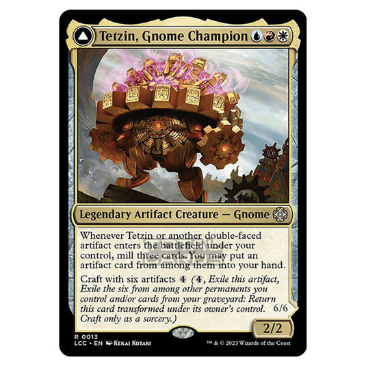 Magic The Gathering - The Lost Caverns of Ixalan - Commander - Tetzin, Gnome Champion // The Golden-Gear Colossus - 0013