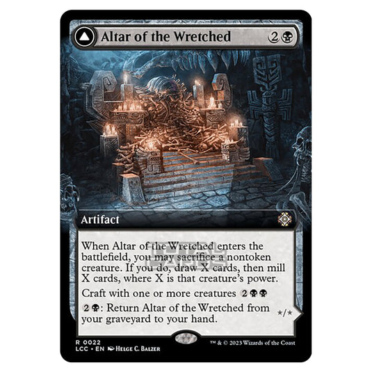 Magic The Gathering - The Lost Caverns of Ixalan - Commander - Altar of the Wretched // Wretched Bonemass (Extended Art Card) - 0022