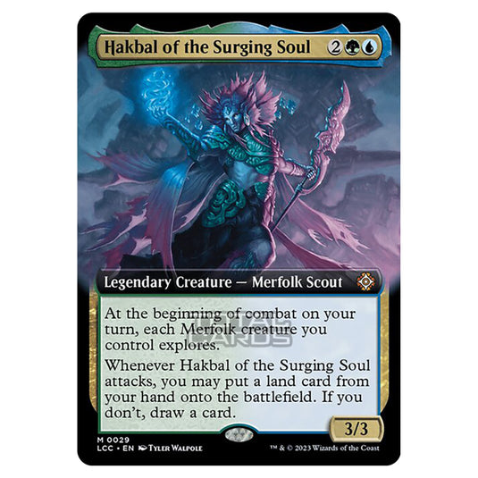 Magic The Gathering - The Lost Caverns of Ixalan - Commander - Hakbal of the Surging Soul (Extended Art Card) - 0029