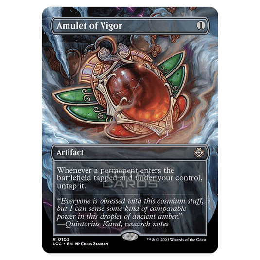 Magic The Gathering - The Lost Caverns of Ixalan - Commander - Amulet of Vigor (Borderless Box Topper Card) - 0103