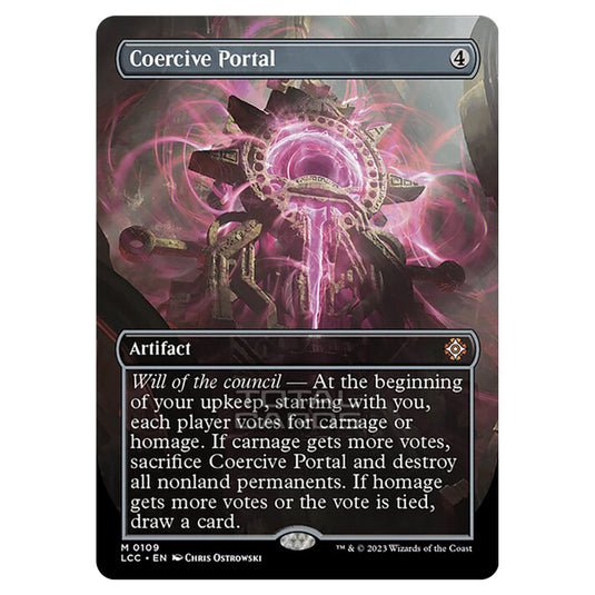 Magic The Gathering - The Lost Caverns of Ixalan - Commander - Coercive Portal (Borderless Box Topper Card) - 0109