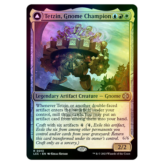 Magic The Gathering - The Lost Caverns of Ixalan - Commander - Tetzin, Gnome Champion // The Golden-Gear Colossus - 0013 (Foil)