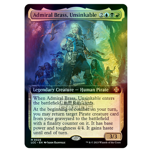 Magic The Gathering - The Lost Caverns of Ixalan - Commander - Admiral Brass, Unsinkable (Extended Art Card) - 0025 (Foil)