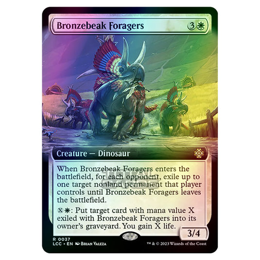 Magic The Gathering - The Lost Caverns of Ixalan - Commander - Bronzebeak Foragers (Extended Art Card) - 0037 (Foil)