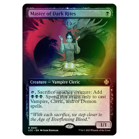 Magic The Gathering - The Lost Caverns of Ixalan - Commander - Master of Dark Rites (Extended Art Card) - 0051 (Foil)