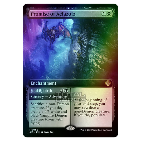 Magic The Gathering - The Lost Caverns of Ixalan - Commander - Promise of Aclazotz // Foul Rebirth (Extended Art Card) - 0052 (Foil)