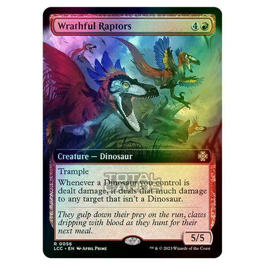 Magic The Gathering - The Lost Caverns of Ixalan - Commander - Wrathful Raptors (Extended Art Card) - 0056 (Foil)