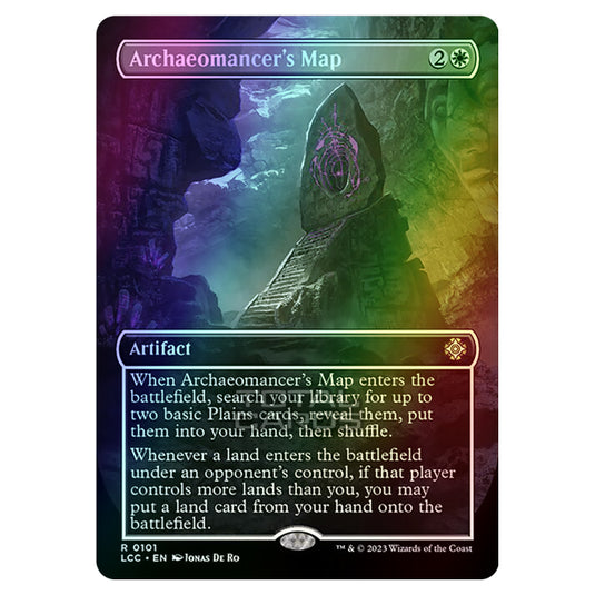 Magic The Gathering - The Lost Caverns of Ixalan - Commander - Archaeomancer's Map (Borderless Box Topper Card) - 0101 (Foil)