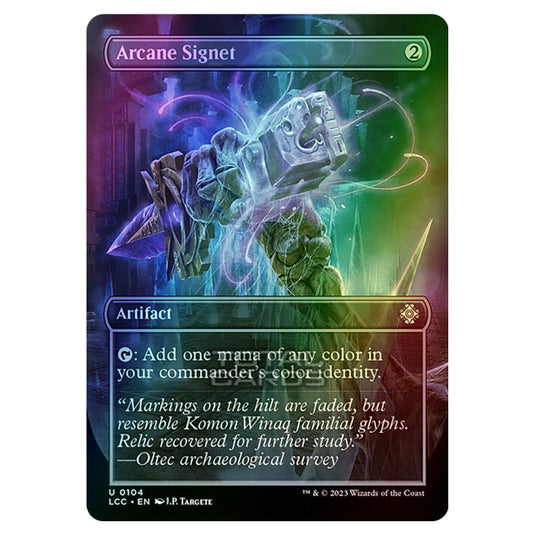 Magic The Gathering - The Lost Caverns of Ixalan - Commander - Arcane Signet (Borderless Box Topper Card) - 0104 (Foil)