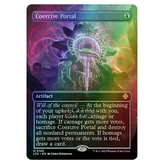 Magic The Gathering - The Lost Caverns of Ixalan - Commander - Coercive Portal (Borderless Box Topper Card) - 0109 (Foil)