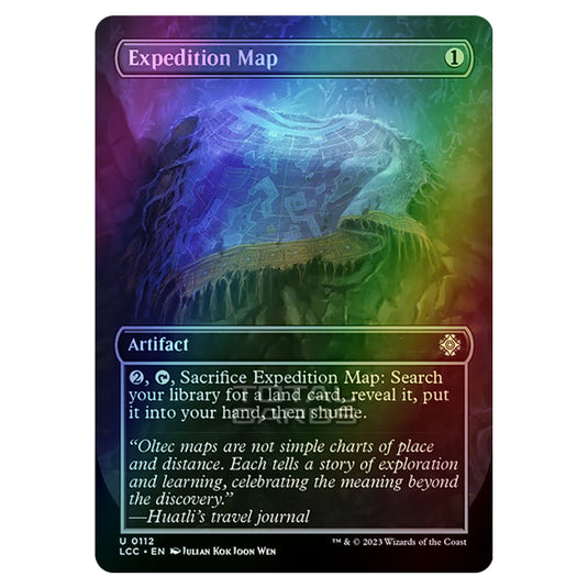 Magic The Gathering - The Lost Caverns of Ixalan - Commander - Expedition Map (Borderless Box Topper Card) - 0112 (Foil)