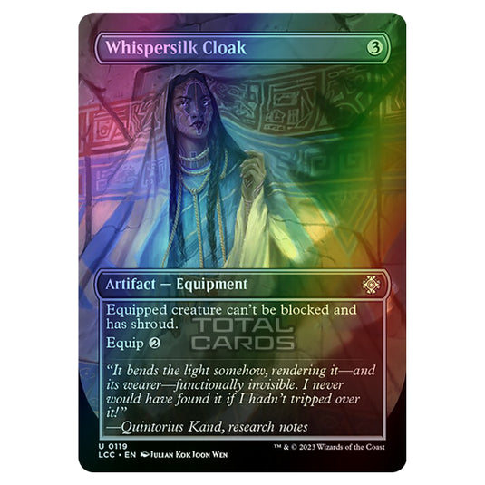 Magic The Gathering - The Lost Caverns of Ixalan - Commander - Whispersilk Cloak (Borderless Box Topper Card) - 0119 (Foil)