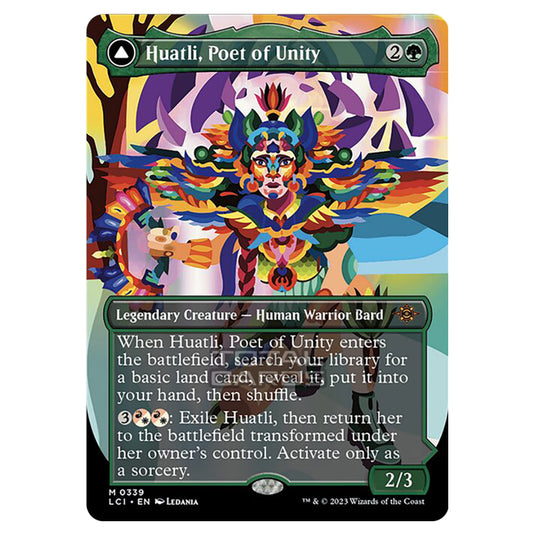 Magic The Gathering - The Lost Caverns of Ixalan - Huatli, Poet of Unity // Roar of the Fifth People (Borderless) - 0339