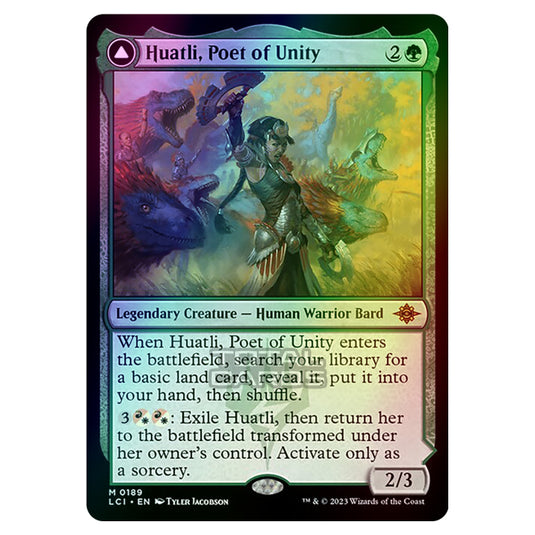 Magic The Gathering - The Lost Caverns of Ixalan - Huatli, Poet of Unity // Roar of the Fifth People - 0189 (Foil)