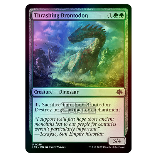 Magic The Gathering - The Lost Caverns of Ixalan - Thrashing Brontodon - 0216 (Foil)