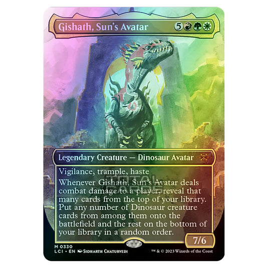 Magic The Gathering - The Lost Caverns of Ixalan - Gishath, Sun's Avatar (Borderless) - 0330 (Foil)