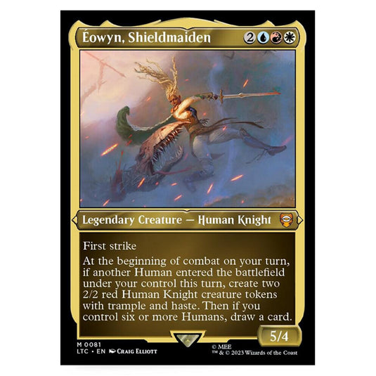 Magic The Gathering - The Lord of the Rings - Tales of Middle-Earth - Commander - Éowyn, Shieldmaiden (Etched Foil Card)  - 0081