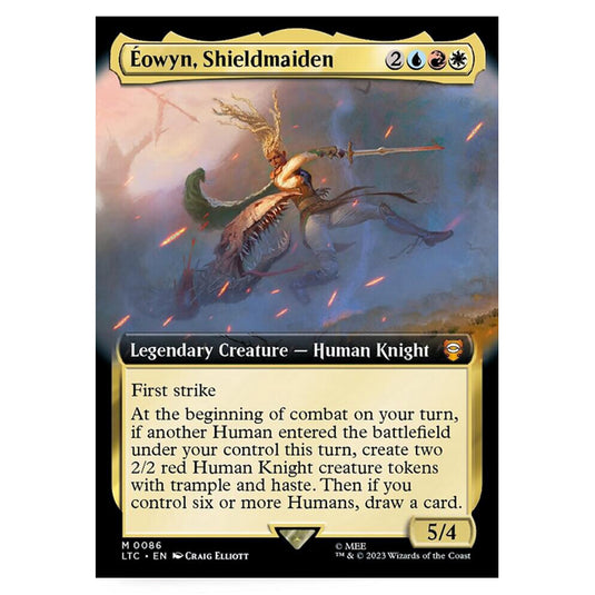 Magic The Gathering - The Lord of the Rings - Tales of Middle-Earth - Commander - Éowyn, Shieldmaiden (Extended Art Card)  - 0086