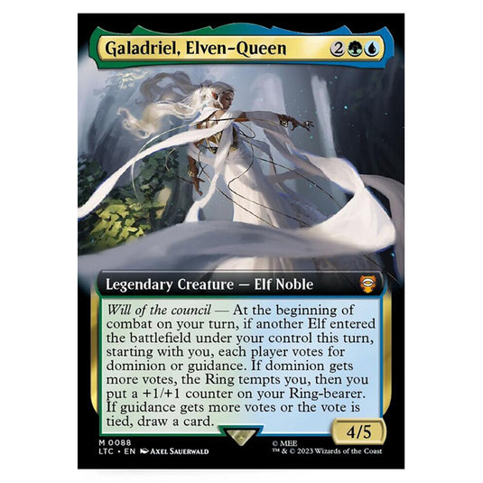 Magic The Gathering - The Lord of the Rings - Tales of Middle-Earth - Commander - Galadriel, Elven-Queen (Extended Art Card)  - 0088