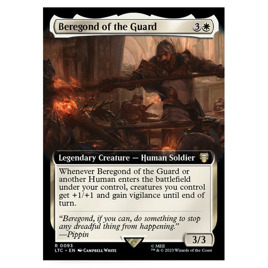 Magic The Gathering - The Lord of the Rings - Tales of Middle-Earth - Commander - Beregond of the Guard (Extended Art Card)  - 0093