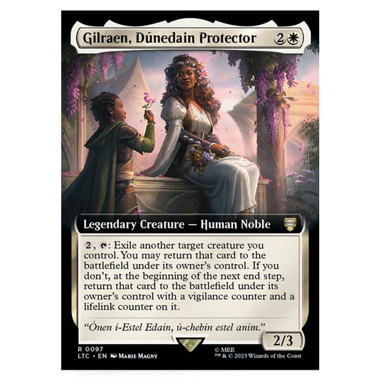 Magic The Gathering - The Lord of the Rings - Tales of Middle-Earth - Commander - Gilraen, Dúnedain Protector (Extended Art Card)  - 0097