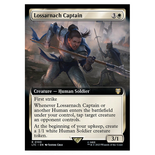 Magic The Gathering - The Lord of the Rings - Tales of Middle-Earth - Commander - Lossarnach Captain (Extended Art Card)  - 0100