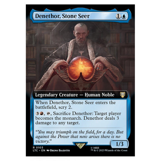 Magic The Gathering - The Lord of the Rings - Tales of Middle-Earth - Commander - Denethor, Stone Seer (Extended Art Card)  - 0103