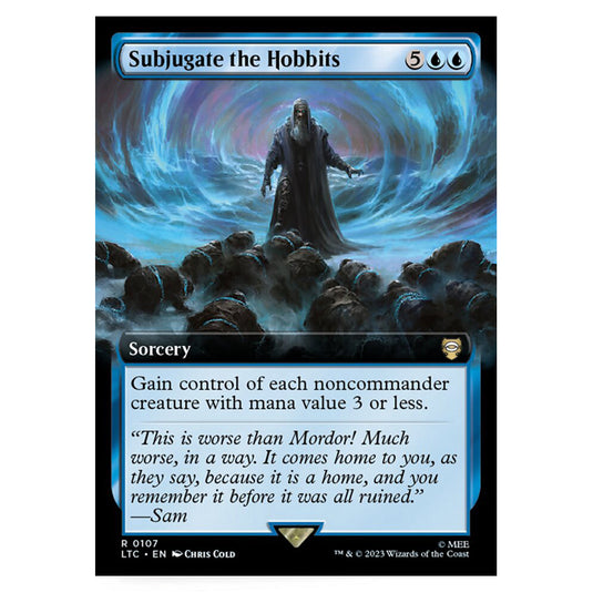 Magic The Gathering - The Lord of the Rings - Tales of Middle-Earth - Commander - Subjugate the Hobbits (Extended Art Card)  - 0107