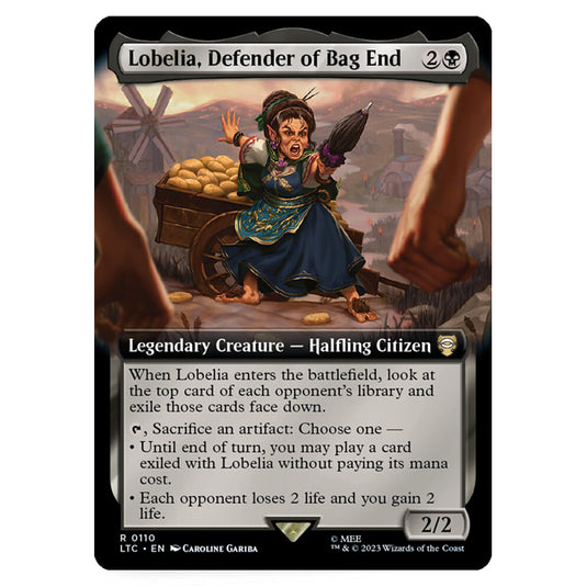 Magic The Gathering - The Lord of the Rings - Tales of Middle-Earth - Commander - Lobelia, Defender of Bag End (Extended Art Card)  - 0110