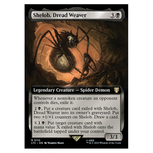 Magic The Gathering - The Lord of the Rings - Tales of Middle-Earth - Commander - Shelob, Dread Weaver (Extended Art Card)  - 0112