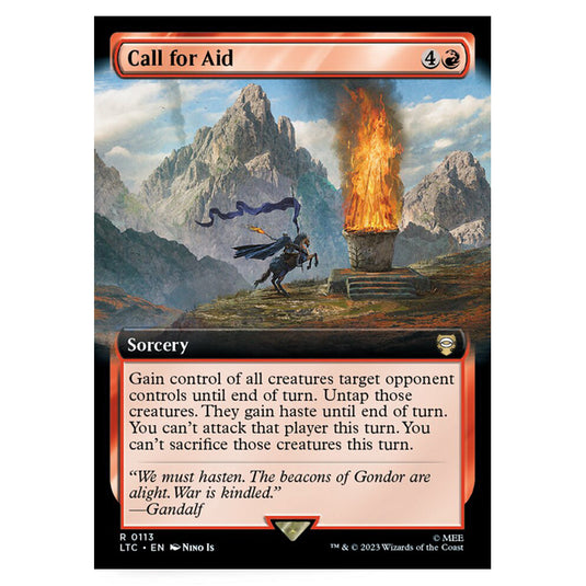 Magic The Gathering - The Lord of the Rings - Tales of Middle-Earth - Commander - Call for Aid (Extended Art Card)  - 0113