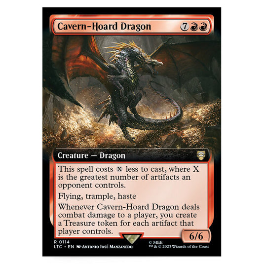 Magic The Gathering - The Lord of the Rings - Tales of Middle-Earth - Commander - Cavern-Hoard Dragon (Extended Art Card)  - 0114