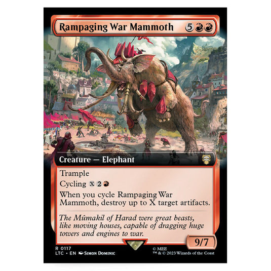 Magic The Gathering - The Lord of the Rings - Tales of Middle-Earth - Commander - Rampaging War Mammoth (Extended Art Card)  - 0117