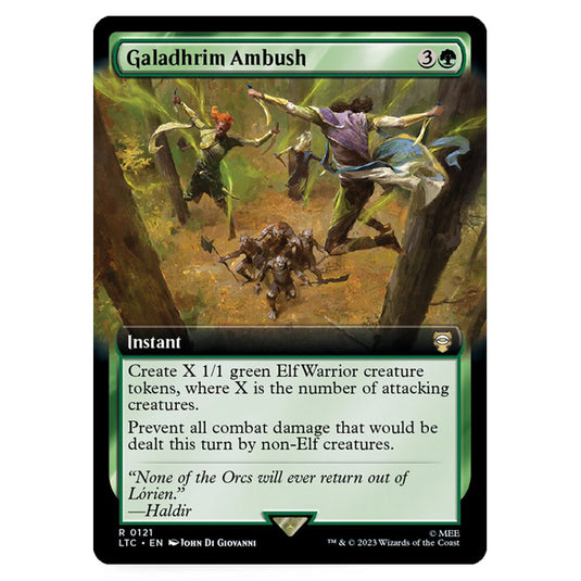 Magic The Gathering - The Lord of the Rings - Tales of Middle-Earth - Commander - Galadhrim Ambush (Extended Art Card)  - 0121