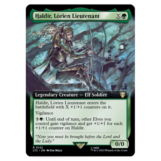 Magic The Gathering - The Lord of the Rings - Tales of Middle-Earth - Commander - Haldir, Lórien Lieutenant (Extended Art Card)  - 0122